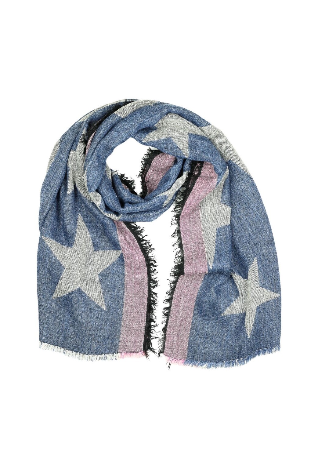 

Зимний шарф со звездами, шерстяной шарф, производство Италия Collezione alessandro, цвет Jeans