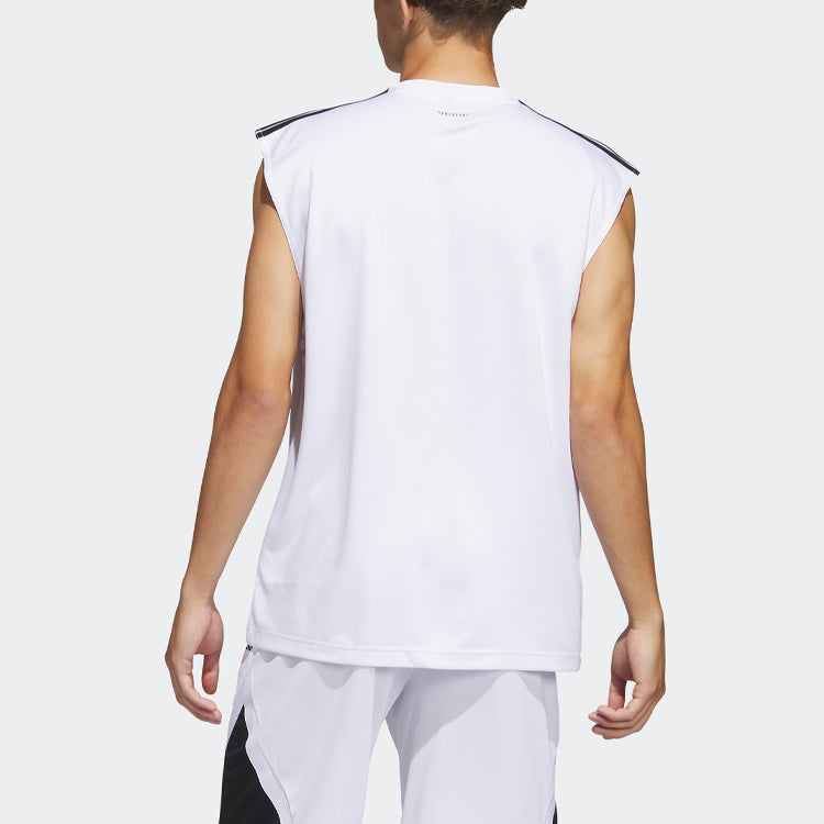 Спортивный топ adidas All-World Sleeveless Tank Top 'White Black' IC2468, белый — фото 3