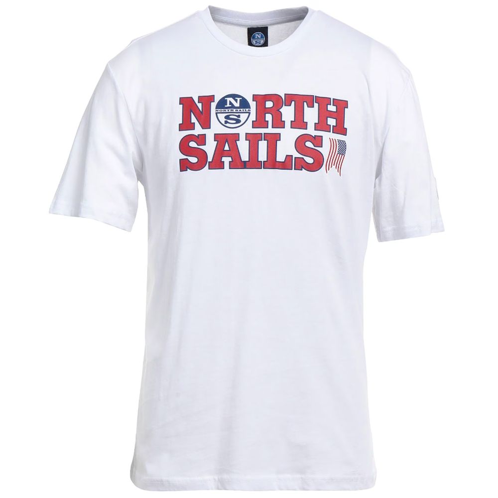 

Элегантная белая хлопковая футболка с логотипом North Sails