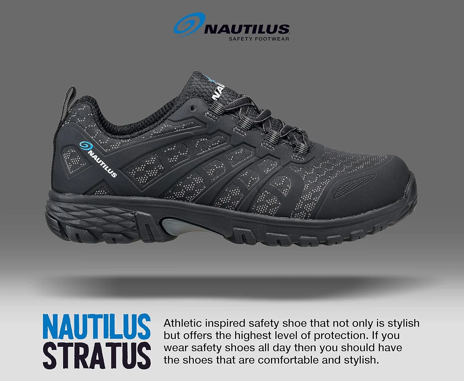 Мужские спортивные кроссовки Nautilus Stratus Toe Cap Sd10 - 1911, черный — фото 4