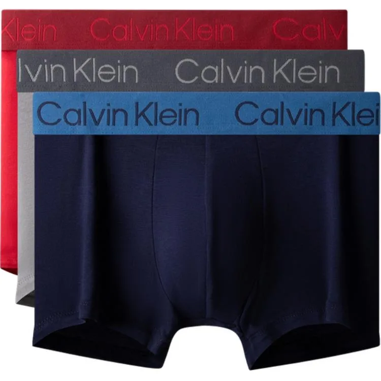 Мужские трусы 3 шт Calvin Klein, 3 Pack (Sea Blue/Phantom Gray/Pompeii Red)