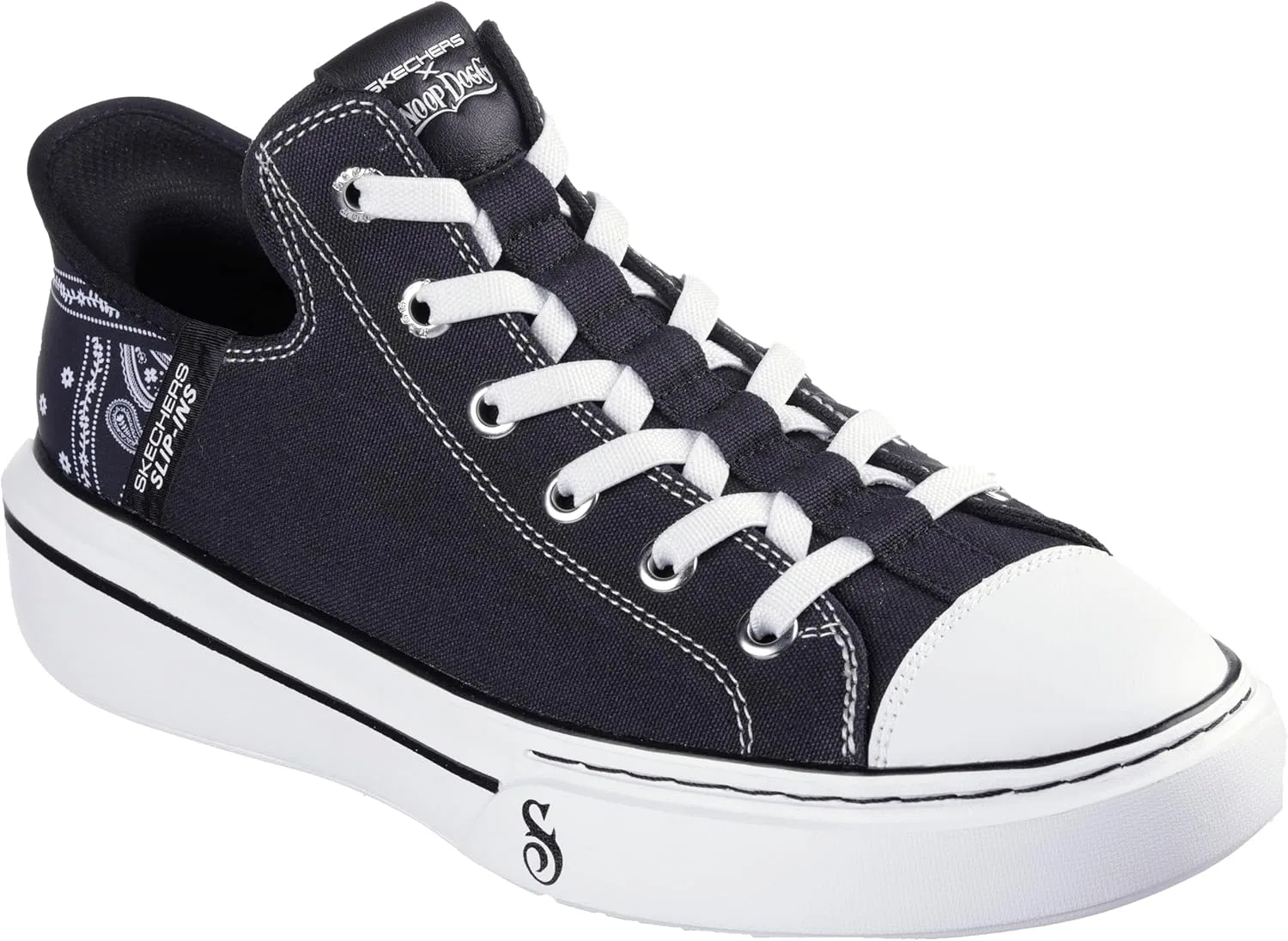 Кроссовки Skechers Snoop Dogg: Snoop One-Og Men's Canvas Hands Free Sneaker, Black