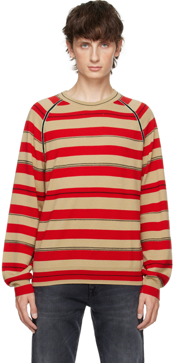 

Свитер PS by Paul Smith в красно-бежевую полоску, Красный, Свитер PS by Paul Smith в красно-бежевую полоску