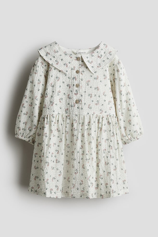

Платье из хлопкового сирсакера H&M, белый