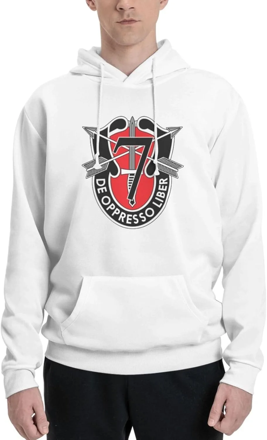 Свитшот 7th Special Forces Group с капюшоном и карманом Generic, белый