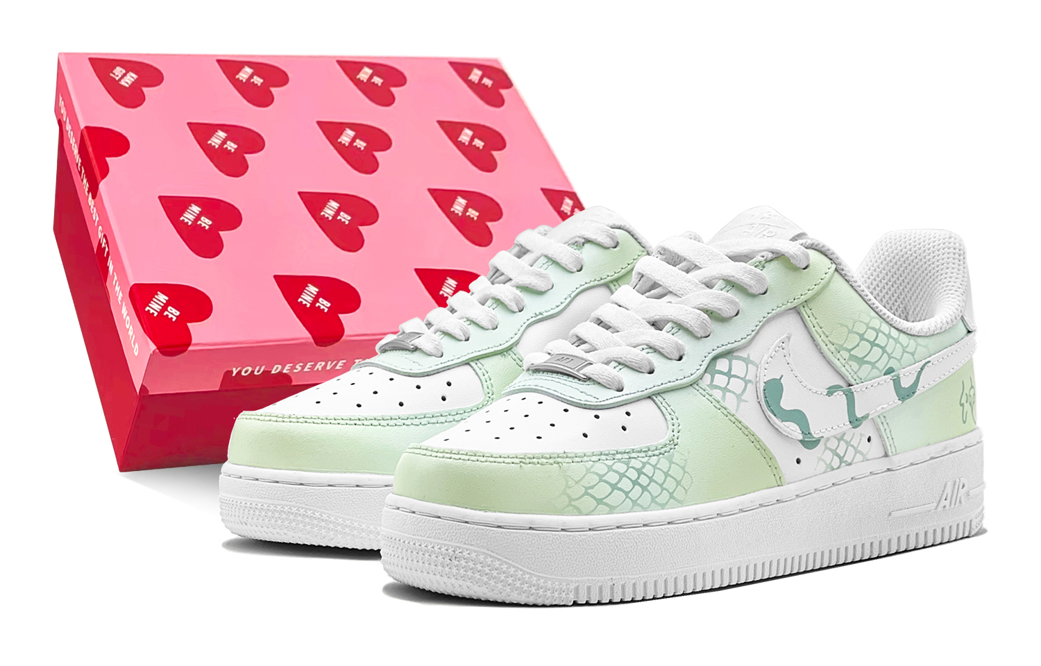 

Детские кроссовки для скейтбординга Air Force 1 Low Top для подростков Nike, желтый/зеленый