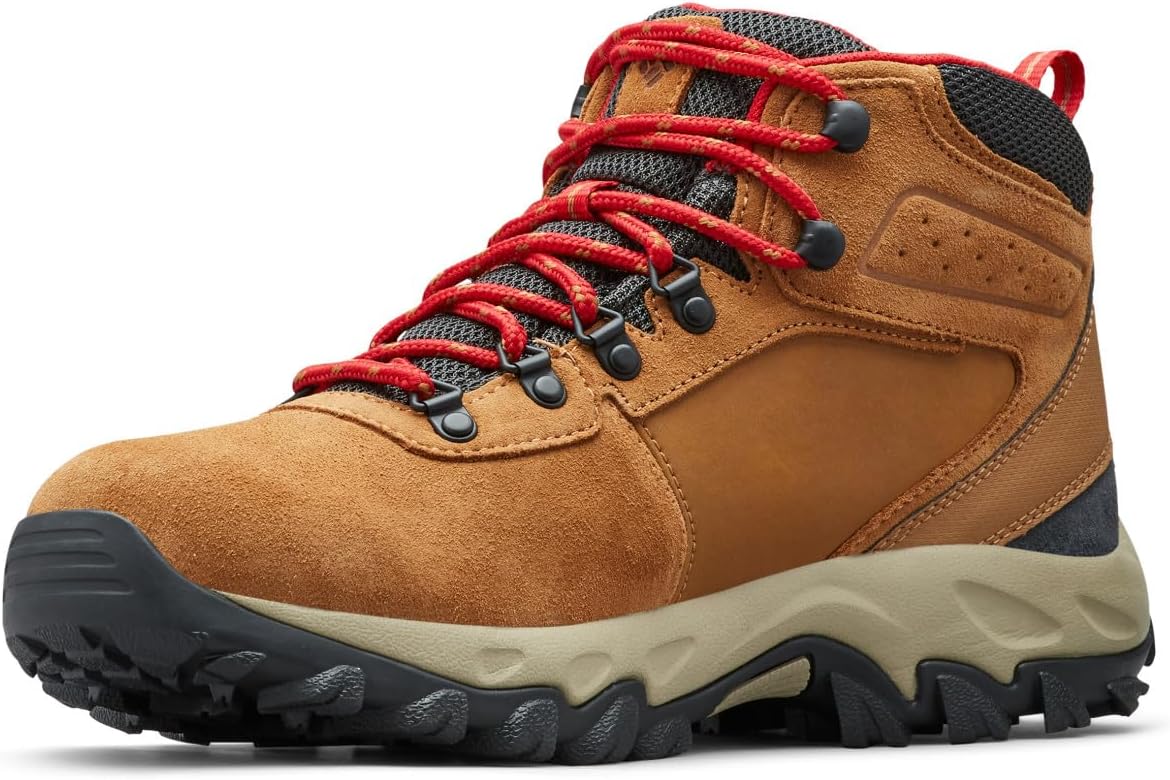 Кроссовки для похода Columbia Newton Ridge Plus II Suede Waterproof, Elk/Mountain Red — фото 2
