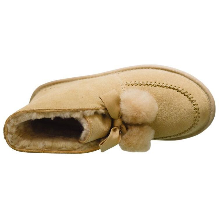 Ботинки зимние женские UGG с помпоном, бежевый — фото 3