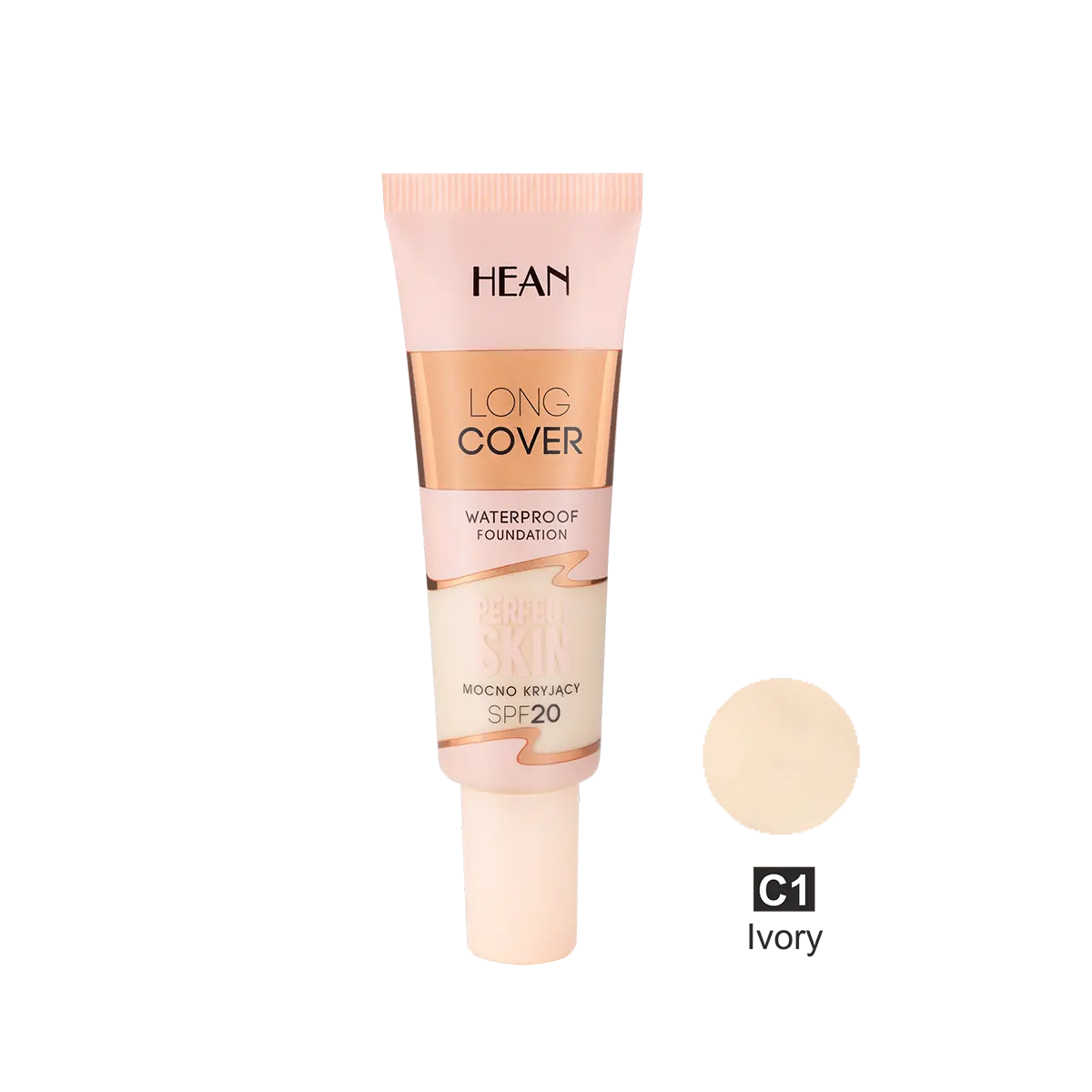 

Тональный крем для лица с spf20 c1 цвета слоновой кости Hean Long Cover, 25 мл