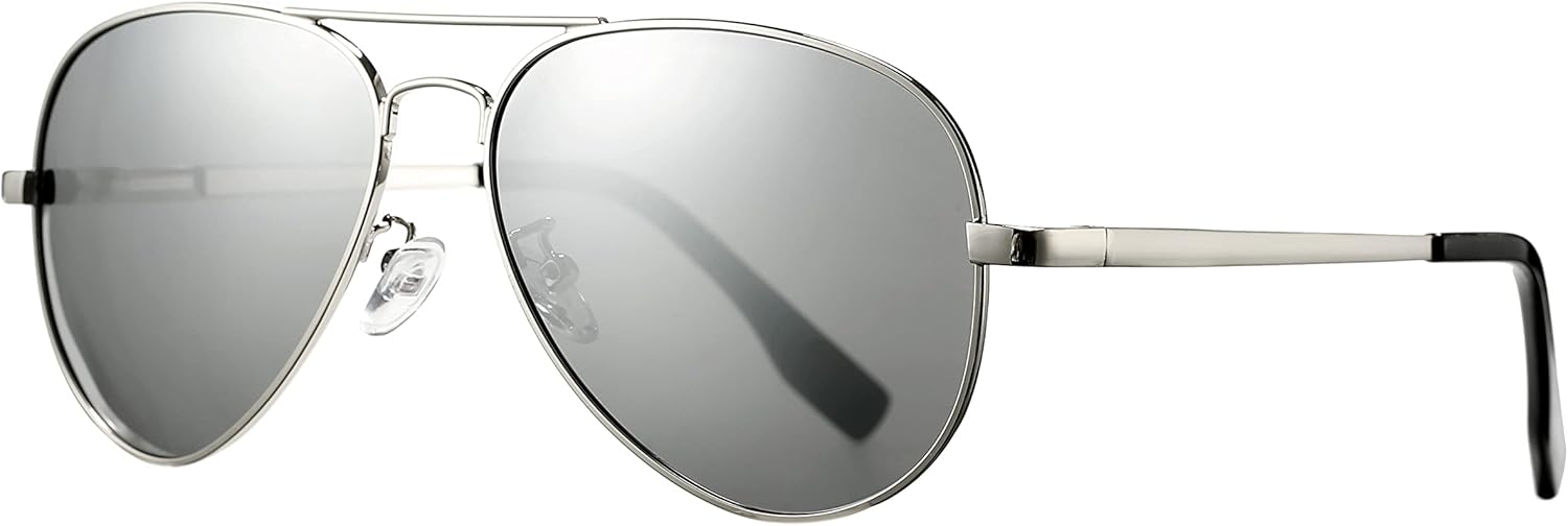 

Солнцезащитные очки-авиаторы PORADAY маленького размера, поляризованные, для подростков, металлическая оправа, линзы с защитой UV400, 52 мм, Silver Frame/Silver Mirrored