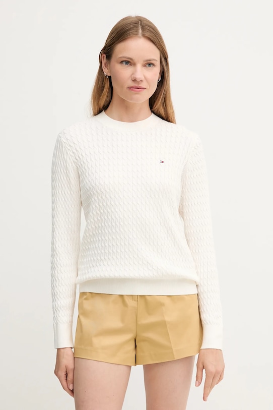 

Хлопковый свитер Tommy Hilfiger, бежевый