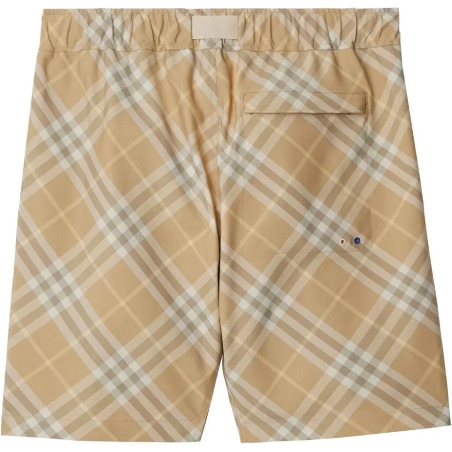 Шорты Burberry с поясом в клетку, Almond бежевый — фото 4