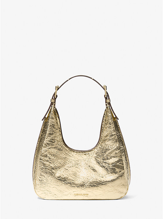 

Сумка-Хобо Nolita из потрескавшейся металлической кожи Michael Kors, золотой