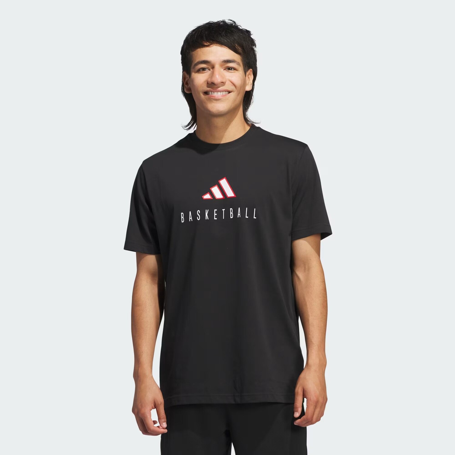

Футболка с логотипом Worldwide Hoops и графическим рисунком Adidas, цвет Black