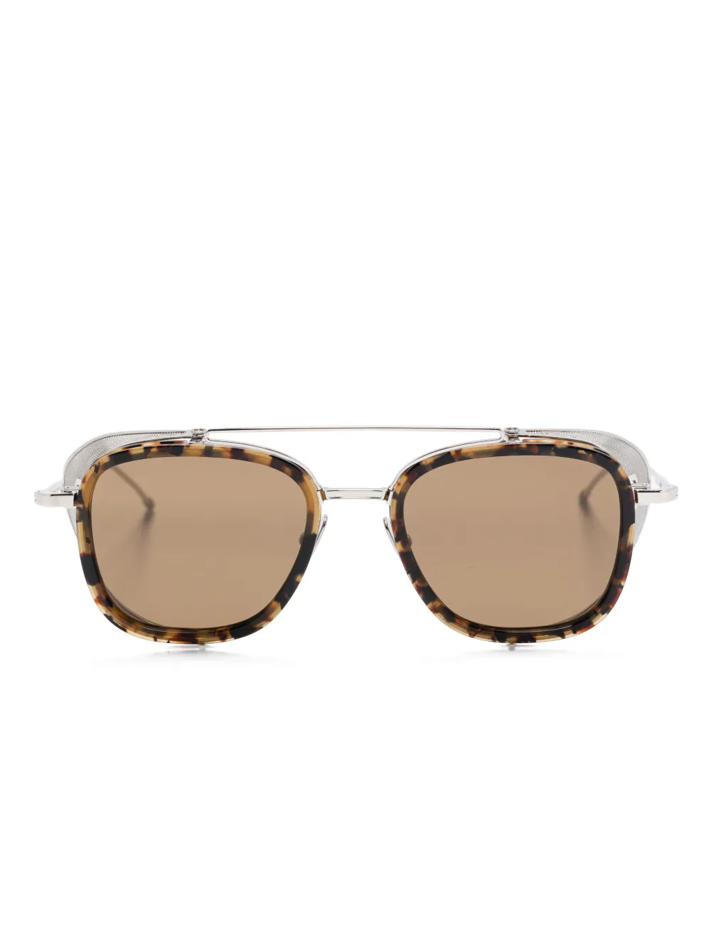 

Солнцезащитные очки со вставками сбоку Thom Browne Eyewear, серебяный