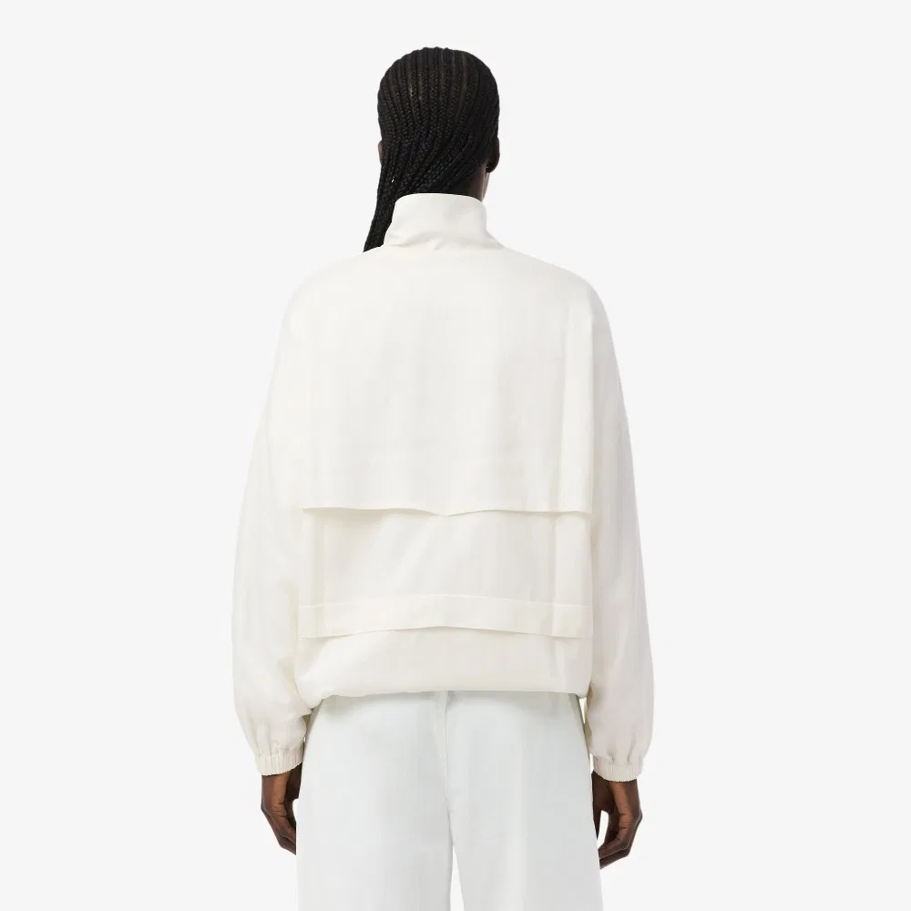 Куртка спортивная Lacoste из смесового льна, Off-White — фото 3