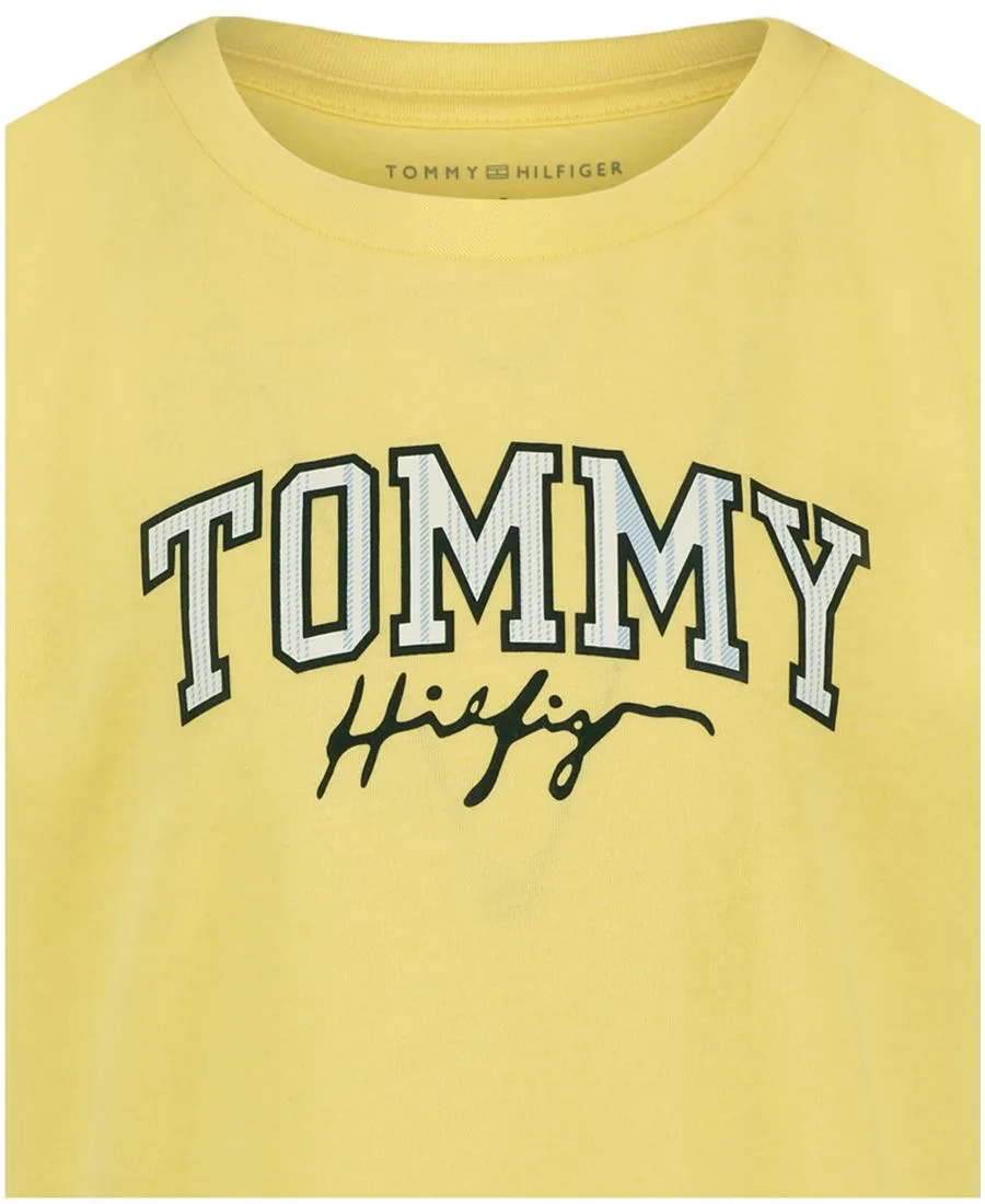 Детская футболка с коротким рукавом, размер 2T-7 Tommy Hilfiger, золотой haze — фото 3