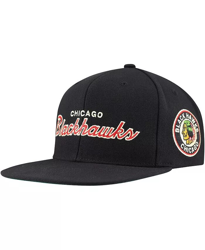 

Черная мужская кепка Mitchell Ness Chicago Blackhawks Core Team Script 2.0 Snapback Mitchell & Ness, черный