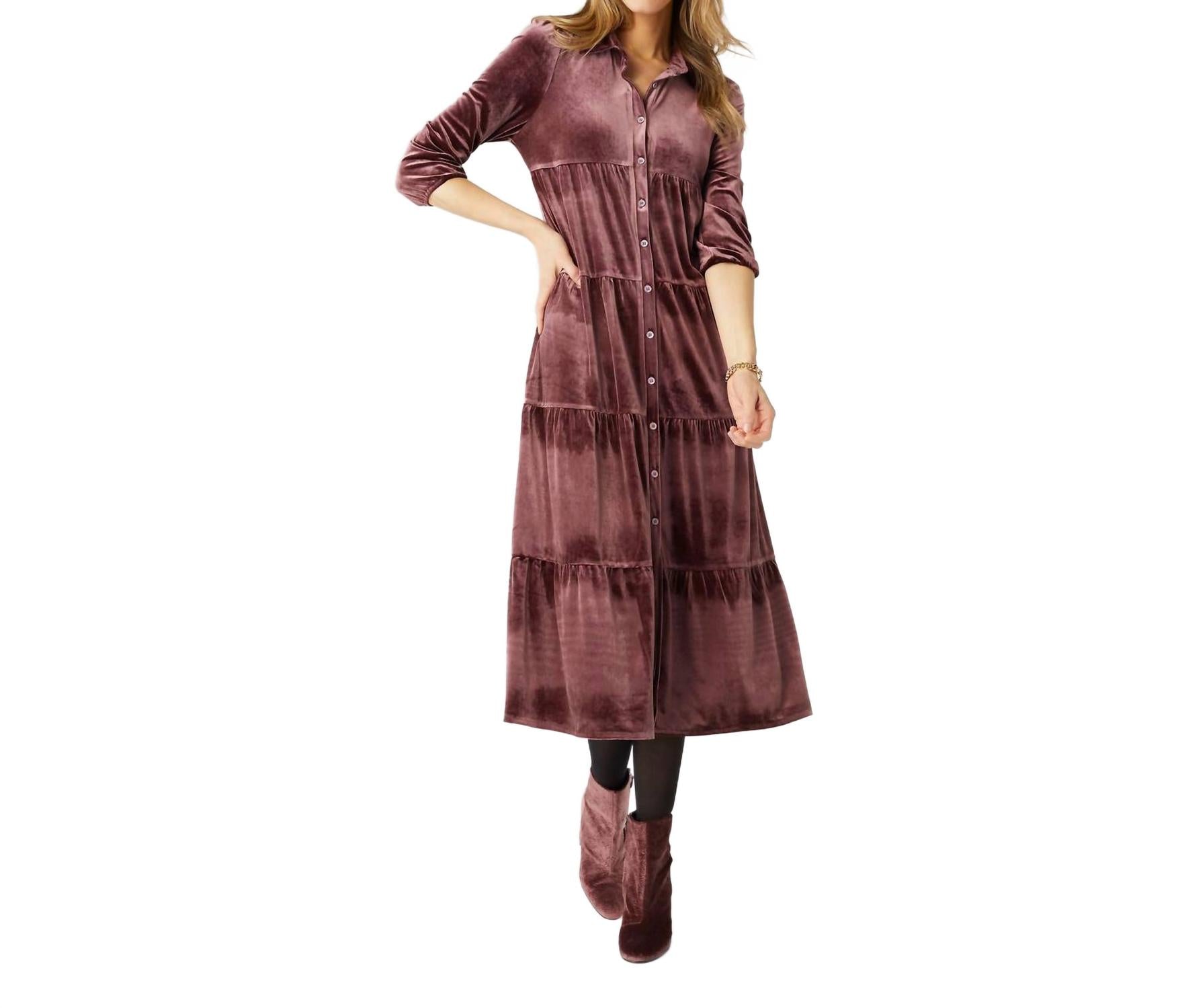 

Романтичное бархатное платье миди в сливовом цвете Romance Imagined COCO + CARMEN, Plum