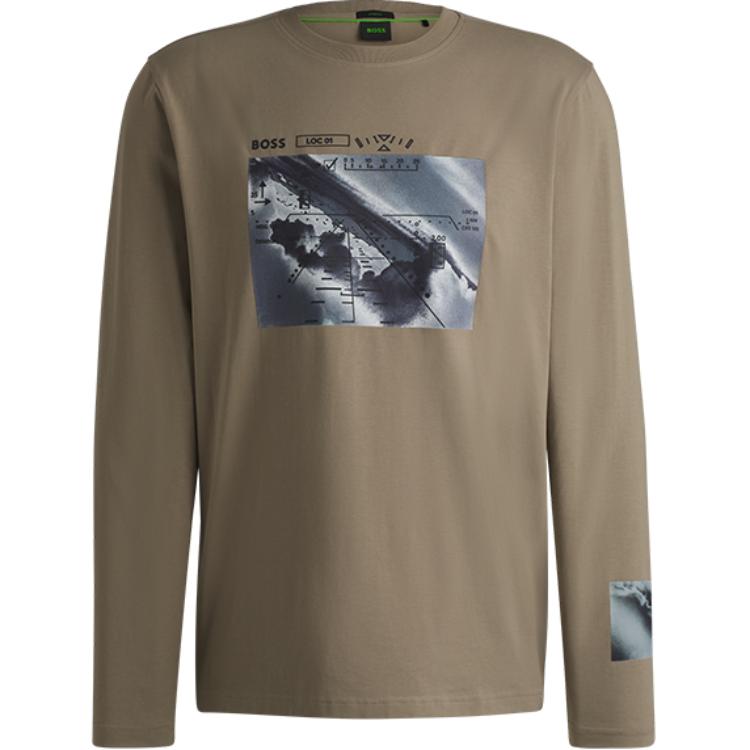 

HUGO BOSS Футболка SS25 мужская palm green, Зеленый, HUGO BOSS Футболка SS25 мужская palm green