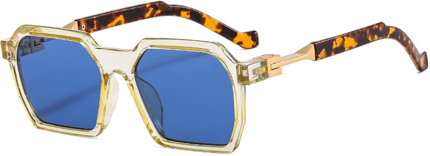 

Модные солнцезащитные очки Polygon для женщин, ретро-стиль, гелевые, цветные, с защитой от УФ-излучения UV400; для мужчин – трендовые, голубые и розовые солнцезащитные очки VVTWSSW, Yellow Leopard Blue