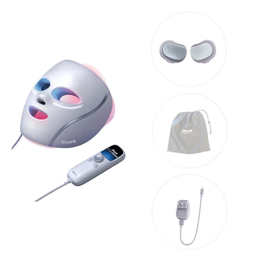 Охлаждающая маска для лица CryoGlow с LED-подсветкой и прибор для сияния кожи лица. Shark Beauty, Lilac