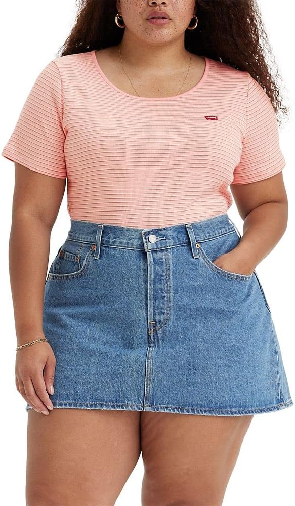 

Женская рубашка Levi's Honey с коротким рукавом, (New) Pencil Stripe Quartz Pink Stripe