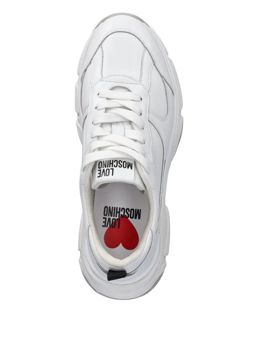 Кроссовки на шнуровке с логотипом Love Moschino, белый — фото 2