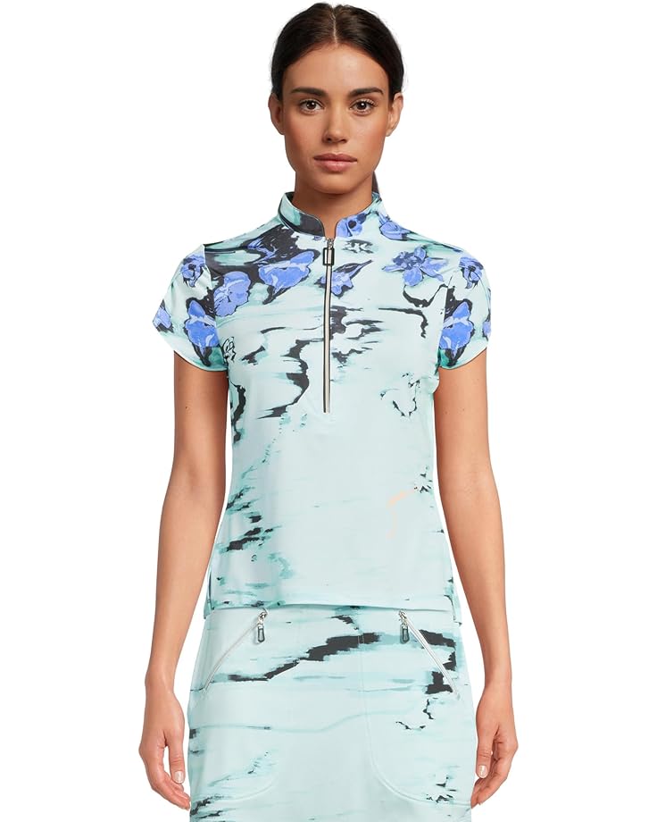 

Топ Jamie Sadock Oasis Print Short Sleeve Top, цвет Baby