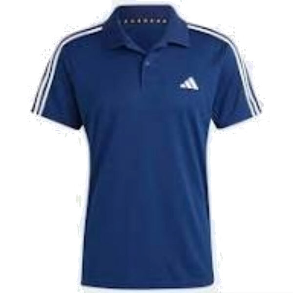 

Рубашка поло train essentials piqu 3 stripes training polo shirt asia sizing Adidas, синий