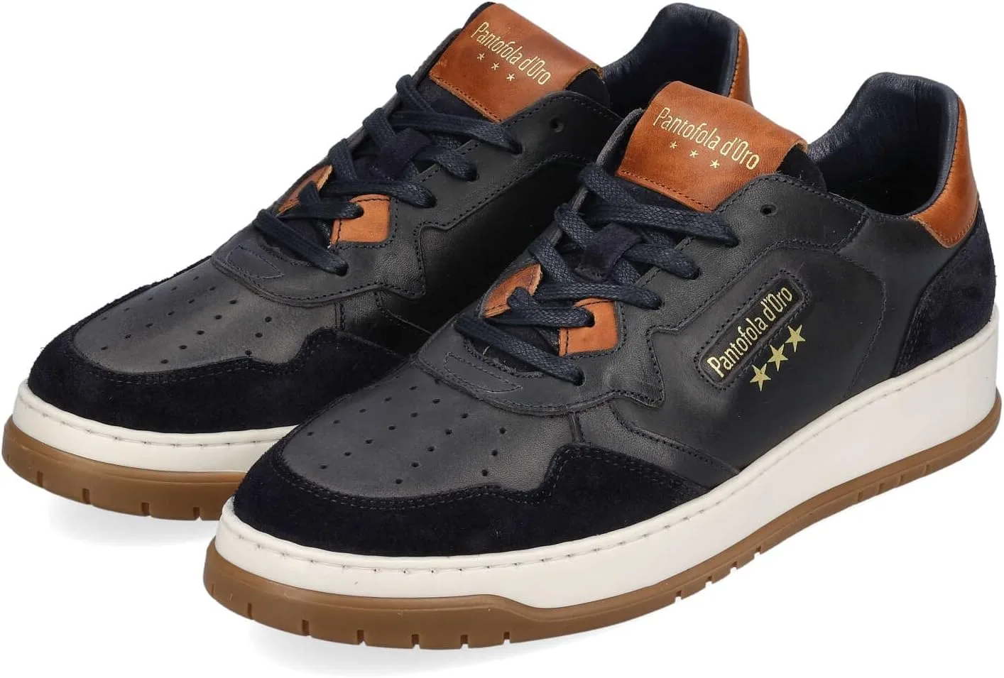 Кроссовки Pantofola d'Oro Sirmione Low Navy/Коньяк Размер EU 42, Темно-синий Коньяк Pantofola D'Oro 1886 — фото 2