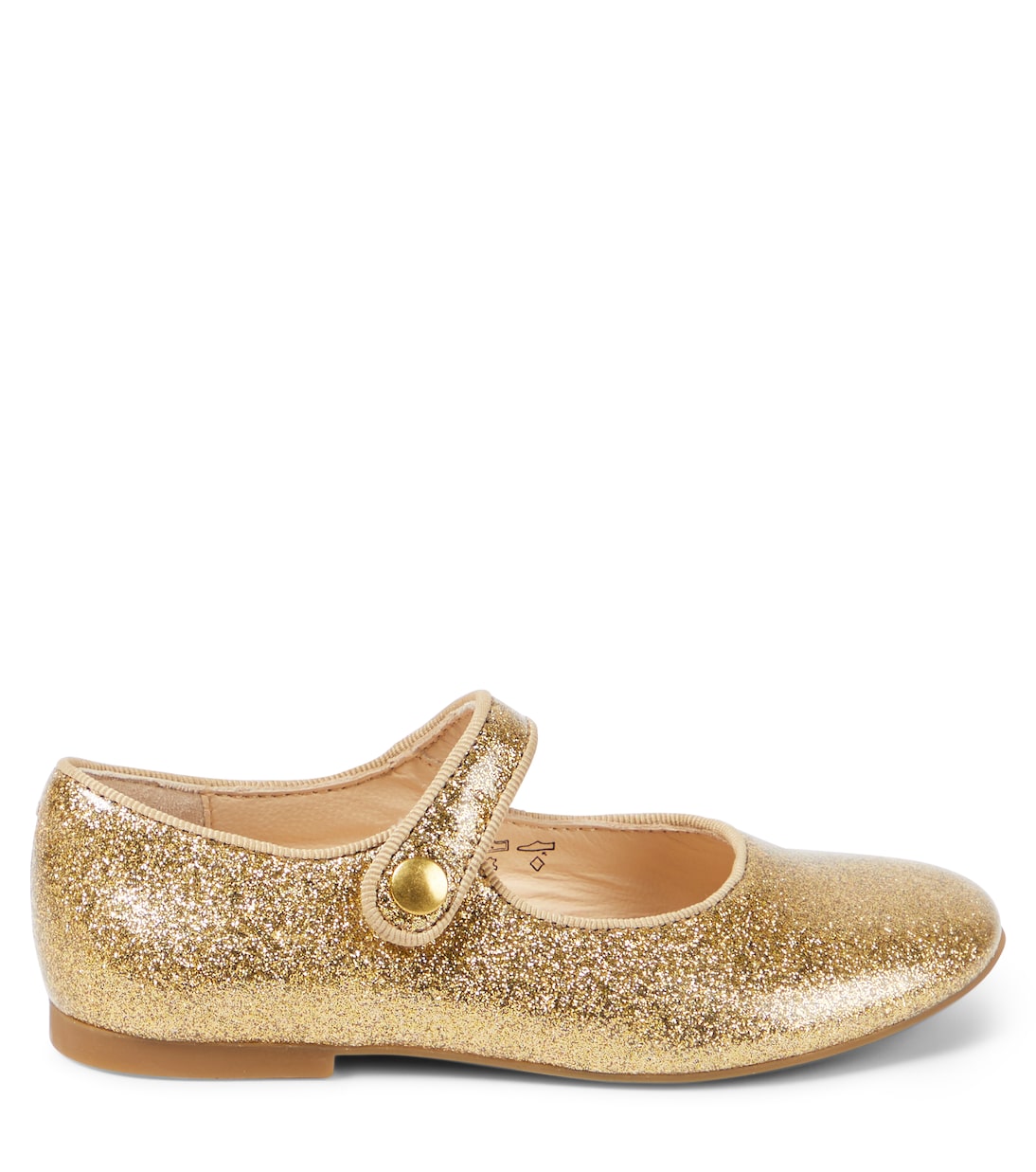 Блестящие туфли-лодочки Daisy Baby Mary Jane Pom d'Api, Glitter Lisse Oro — фото 4