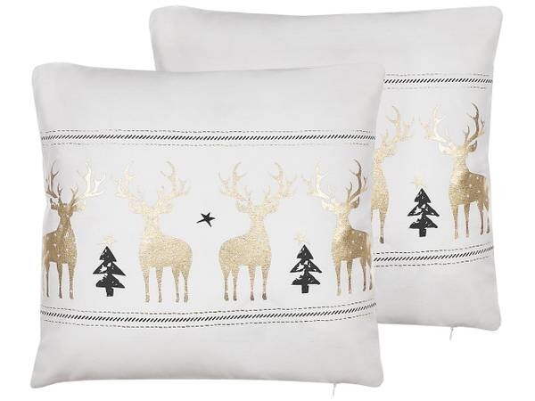 

Подушка Beliani 2 шт DONNER, 45x45x45 см цвет schwarz/cremeweiß/gold/weiß