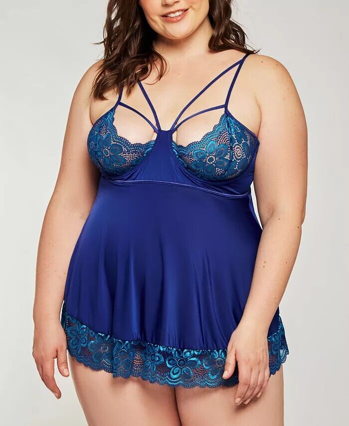 

Плюс Размер Daisy Lace Caged Babydoll Нижнее Белье Ночная Рубашка iCollection