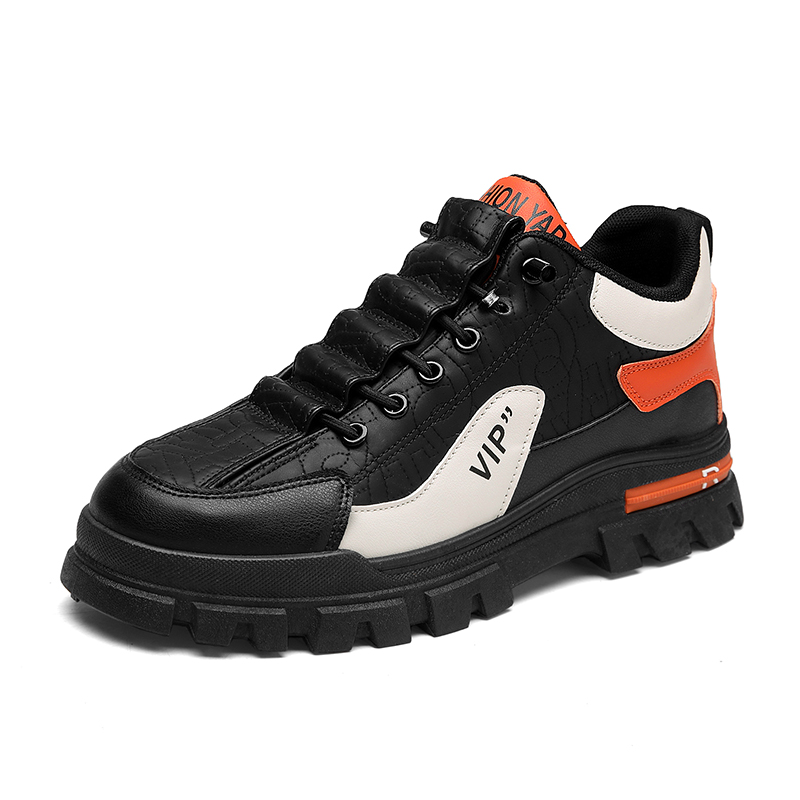 

Нескользящие повседневные туфли средней высоты для мужчин KUPE, Black Orange
