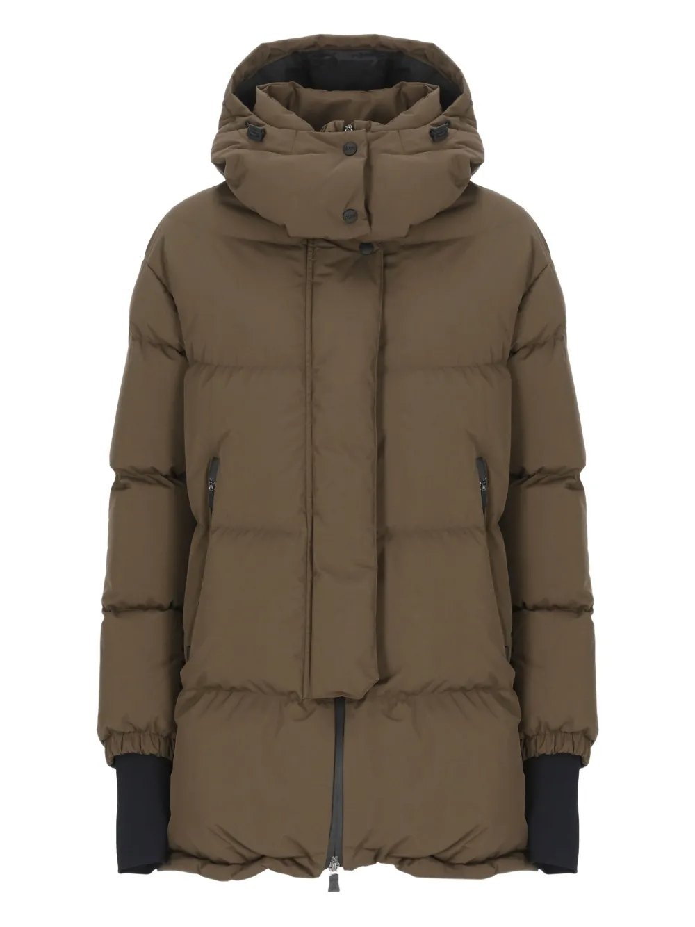 

Стеганый пуховик с капюшоном Herno, коричневый