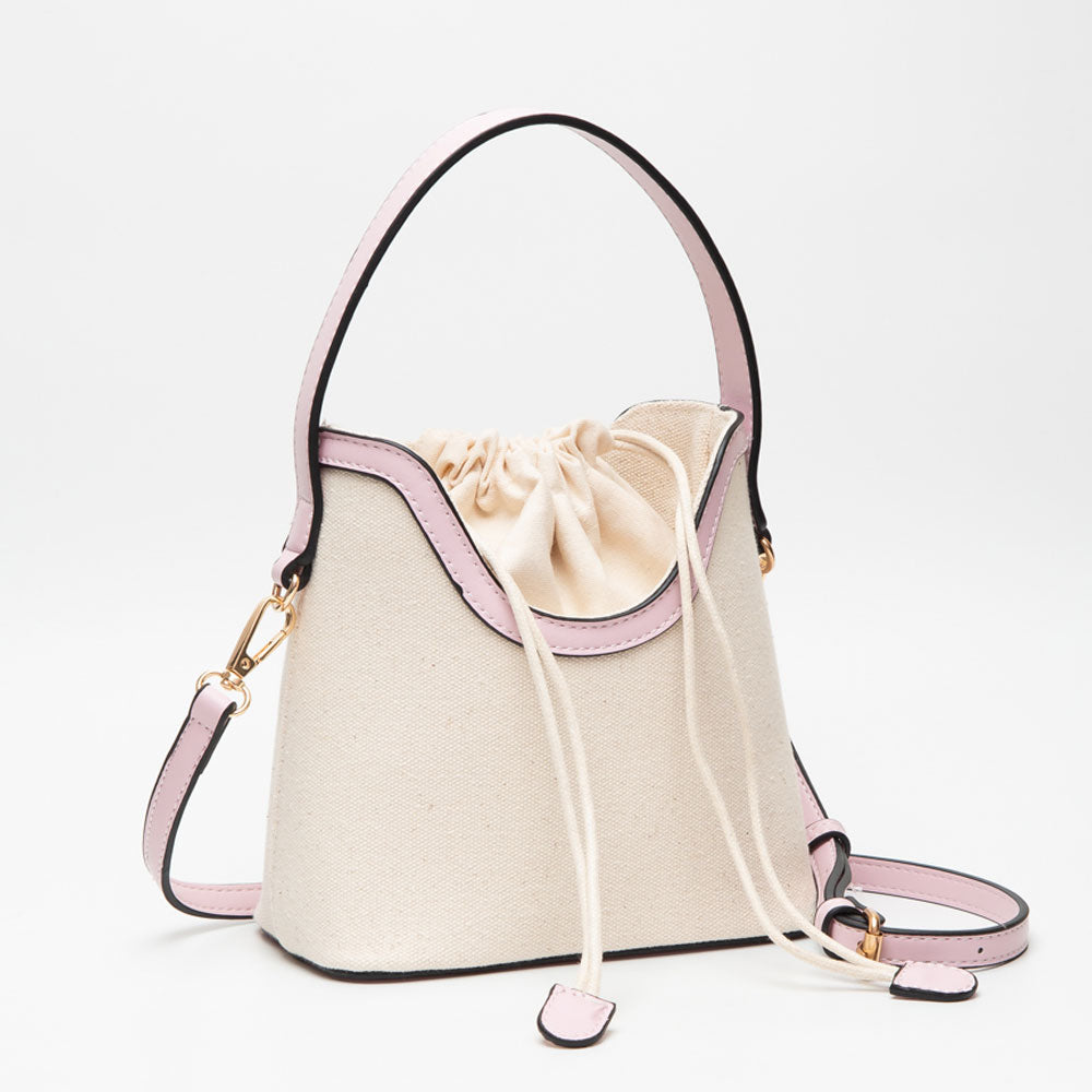 

Мини-сумка-ведерко на холсте через плечо FASHNZFAB, розовый