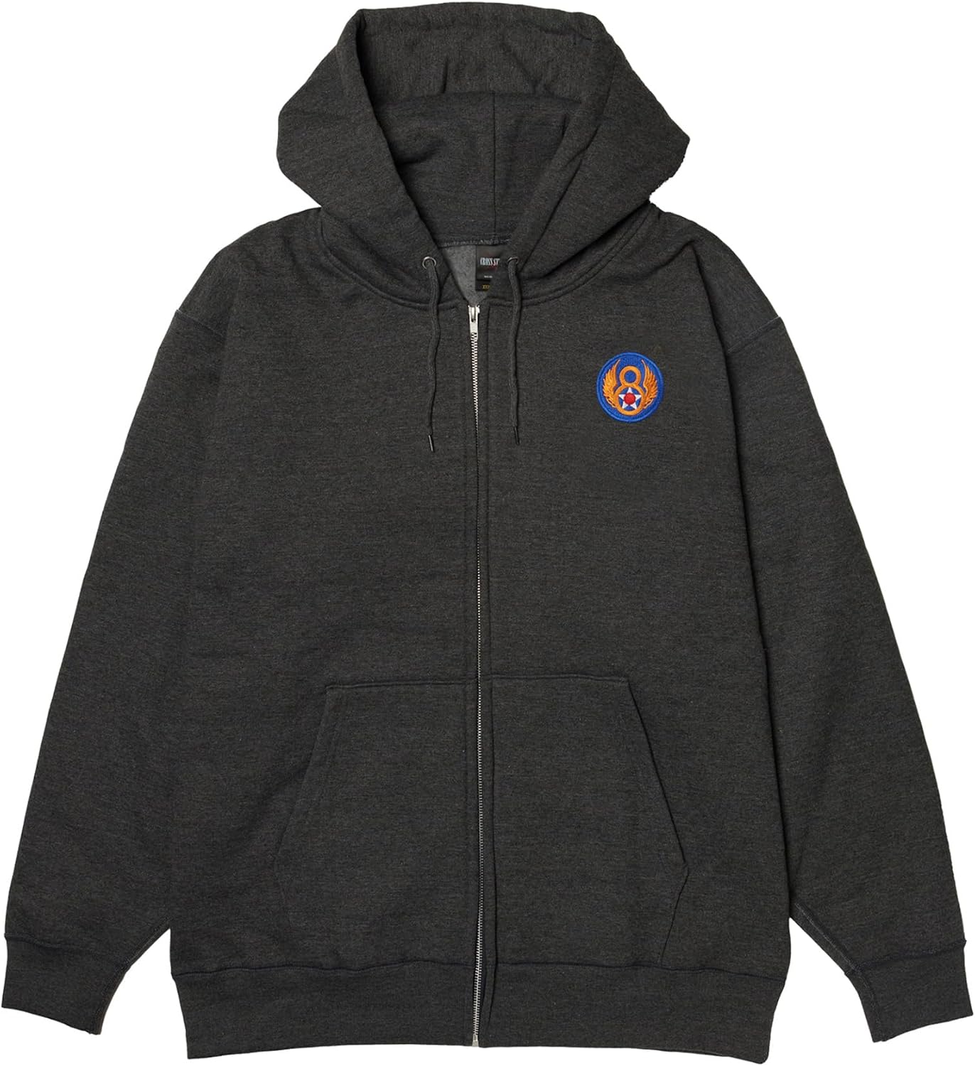 

Толстовка с капюшоном в стиле F, нашивка с гербом армии США, флисовая подкладка, толстовка на молнии, цвет угольно-серый F-Style