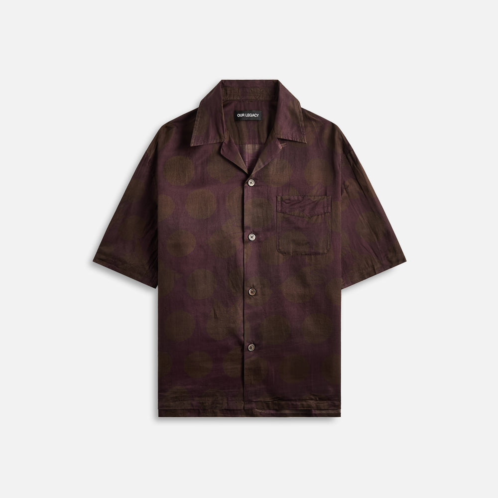 

Рубашка Our Legacy Heusen Shirt Dotted Print Cotton Silk, цвет Purple/Brown