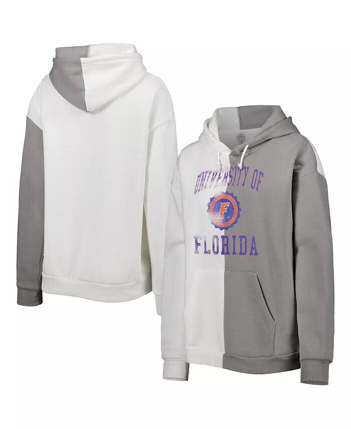 

Женская серо-белая толстовочка-пуловер Florida Gators Split Gameday Couture