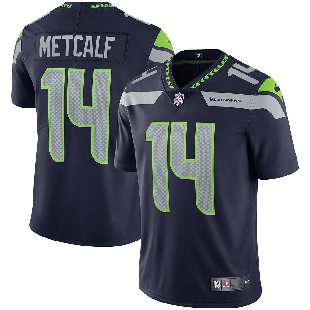

Мужская темно-синяя майка Nike DK Metcalf College Seattle Seahawks Vapor Limited, цвет Sea Navy