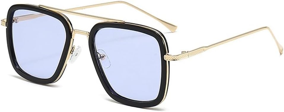 

Винтажные солнцезащитные очки-авиаторы квадратной формы для мужчин и женщин, металлические прямоугольные, винтажные, прозрачные, модные солнцезащитные очки Kelukes, 6-gold Frame