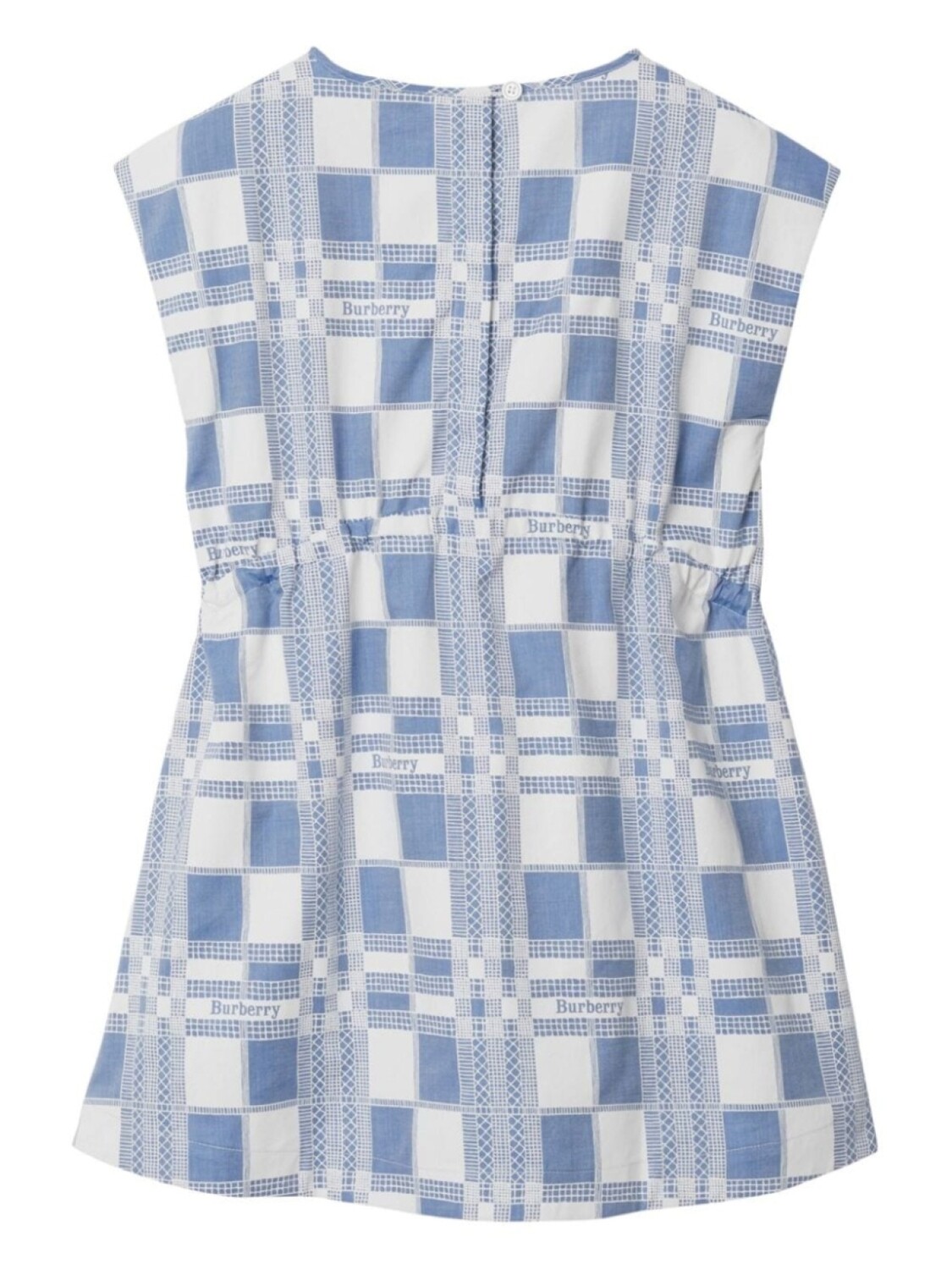 Burberry Kids платье в клетку с логотипом, синий — фото 2