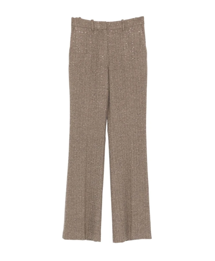 

Брюки из шелка и нейлона коричневого цвета Ermanno Scervino, коричневый