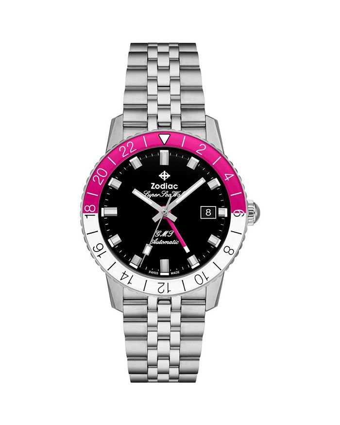

Часы GMT Automatic из нержавеющей стали, 37 мм Zodiac, черный