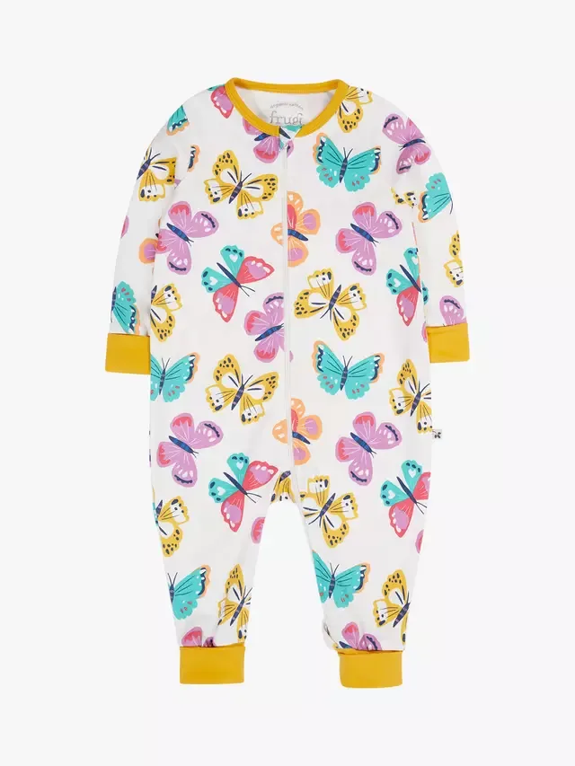 Детский комбинезон Zelah на молнии, белый, модель Flutterby Frugi