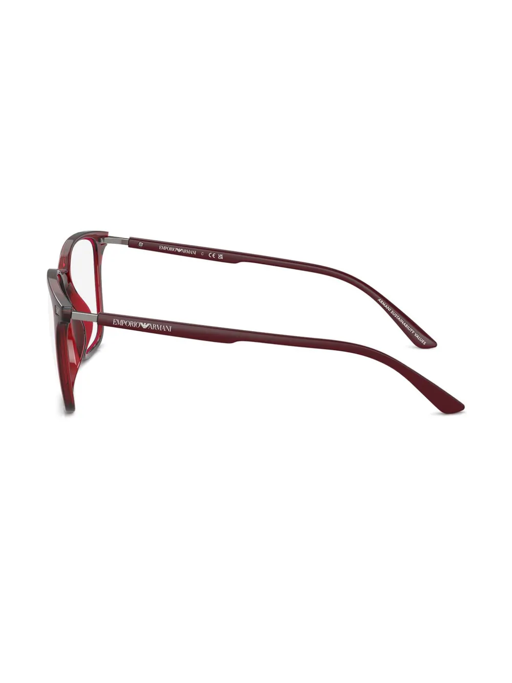 

Очки в прямоугольной оправе Emporio Armani, красный