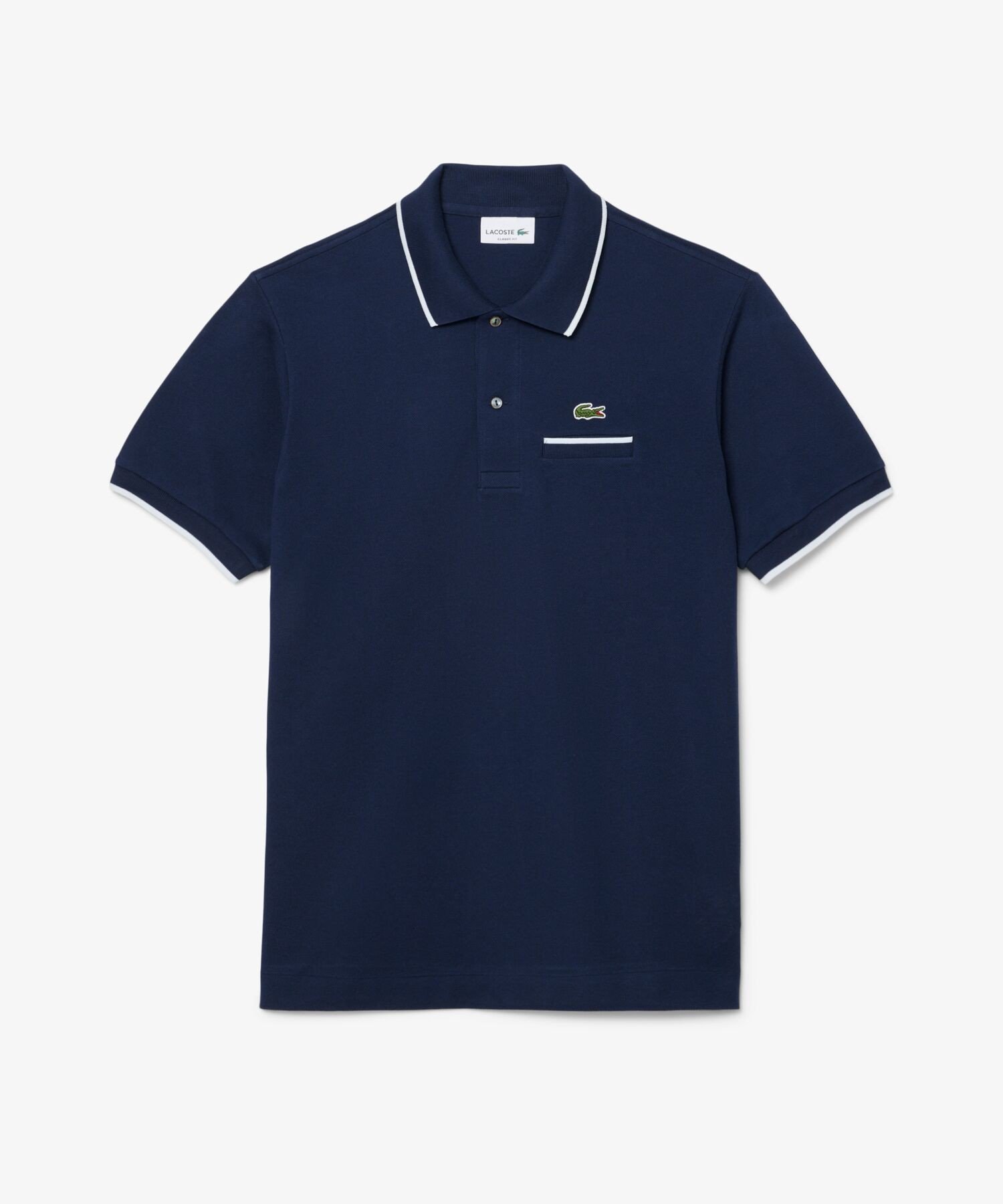L.12.12 Поло с коротким рукавом и отделкой в тон ткани Lacoste, Navy — фото 4