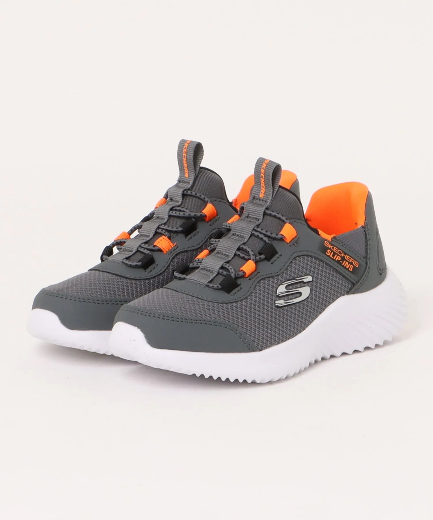 Кроссовки без шнуровки SLIP-INS BOUNDER-BRISK BURST SKECHERS серые