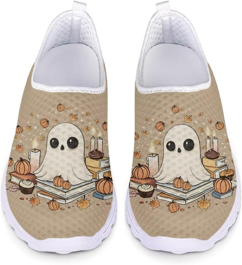 

Дышащие кроссовки из сетки для мужчин и женщин, на пятке, для бега и тренировок, на все сезоны Xixirimido, Halloween Ghost